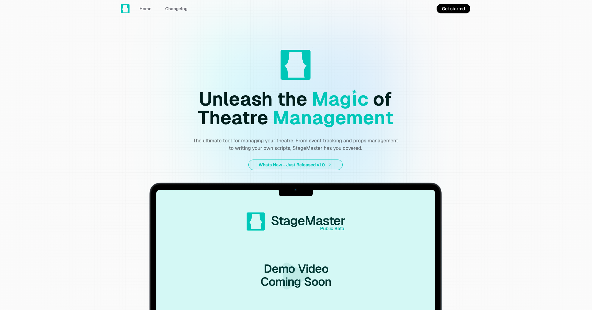 StageMaster Home Page (2024 Next.JS Project)