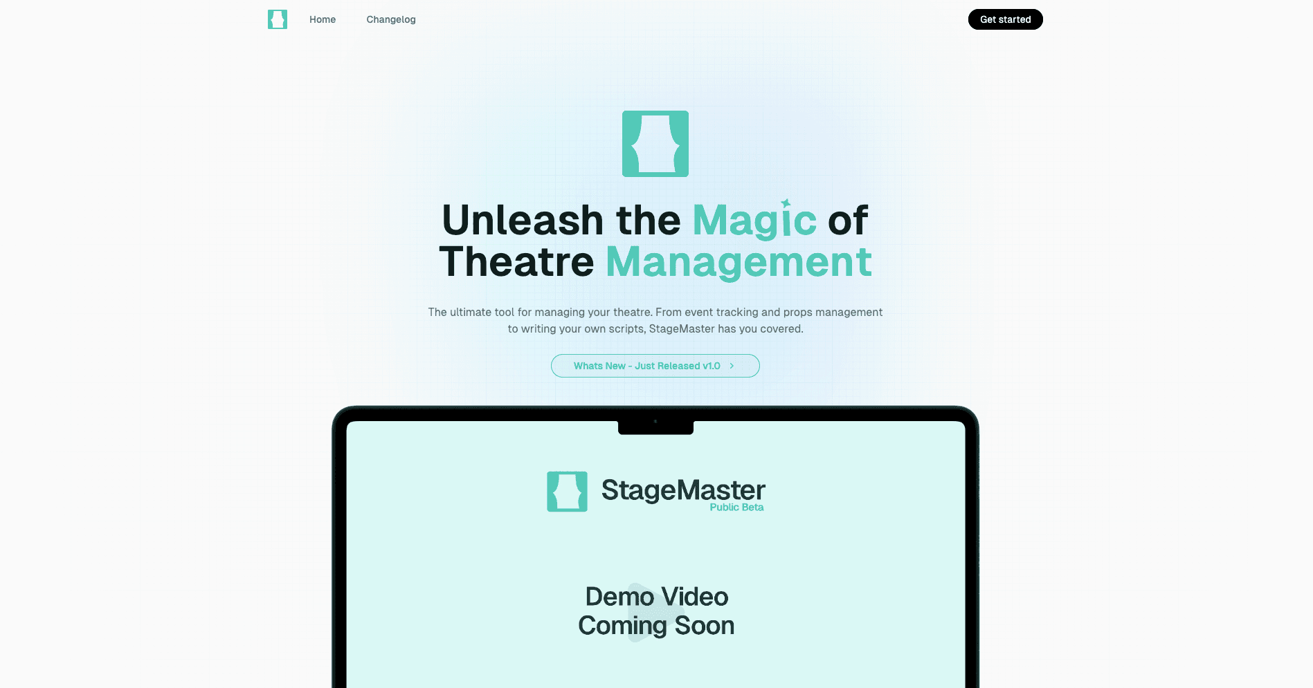 StageMaster Home Page (2024 Next.JS Project)